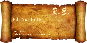Róna Erik névjegykártya